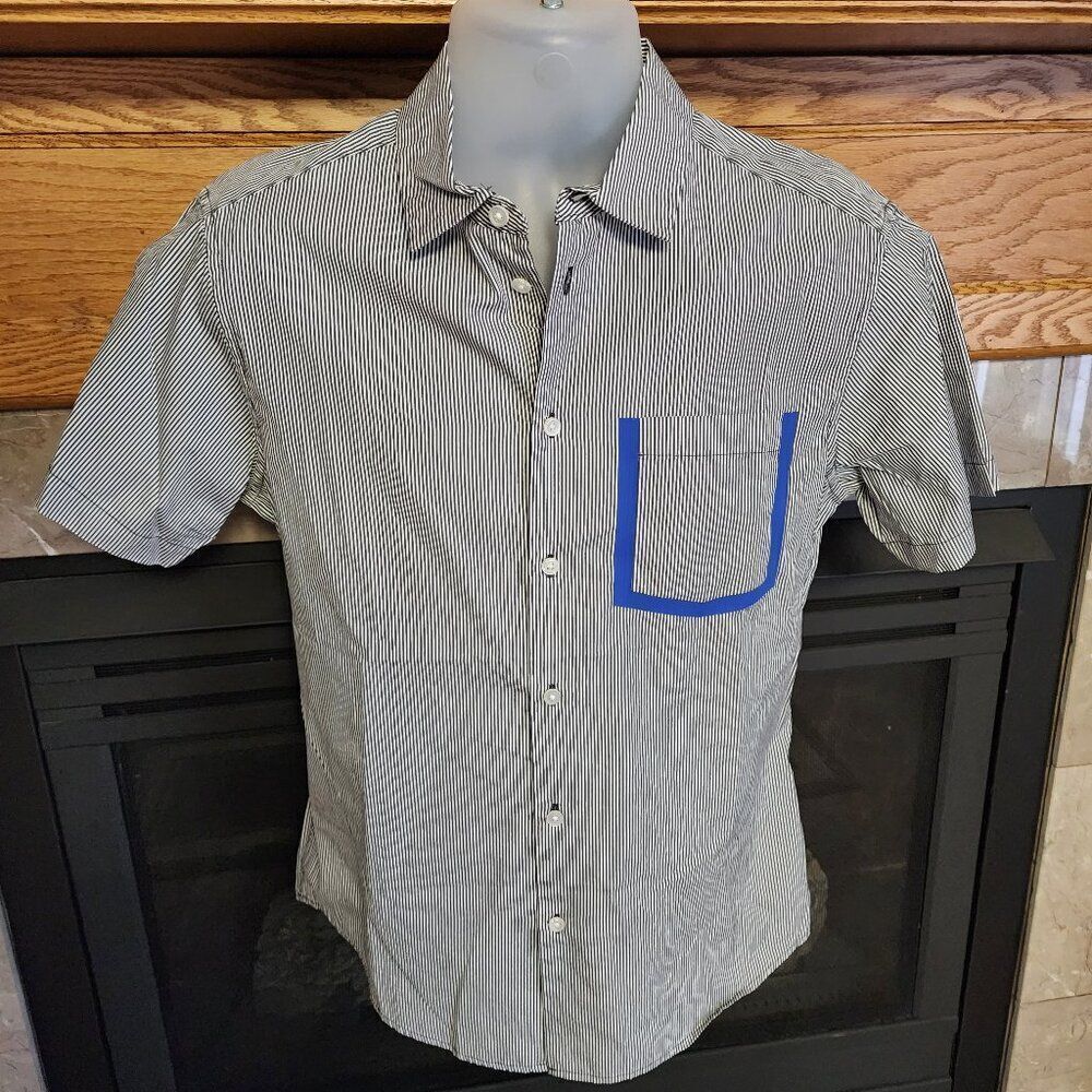 Marc by Marc Jacobs Men's White Striped Slim Fit Dress Shirt NWT